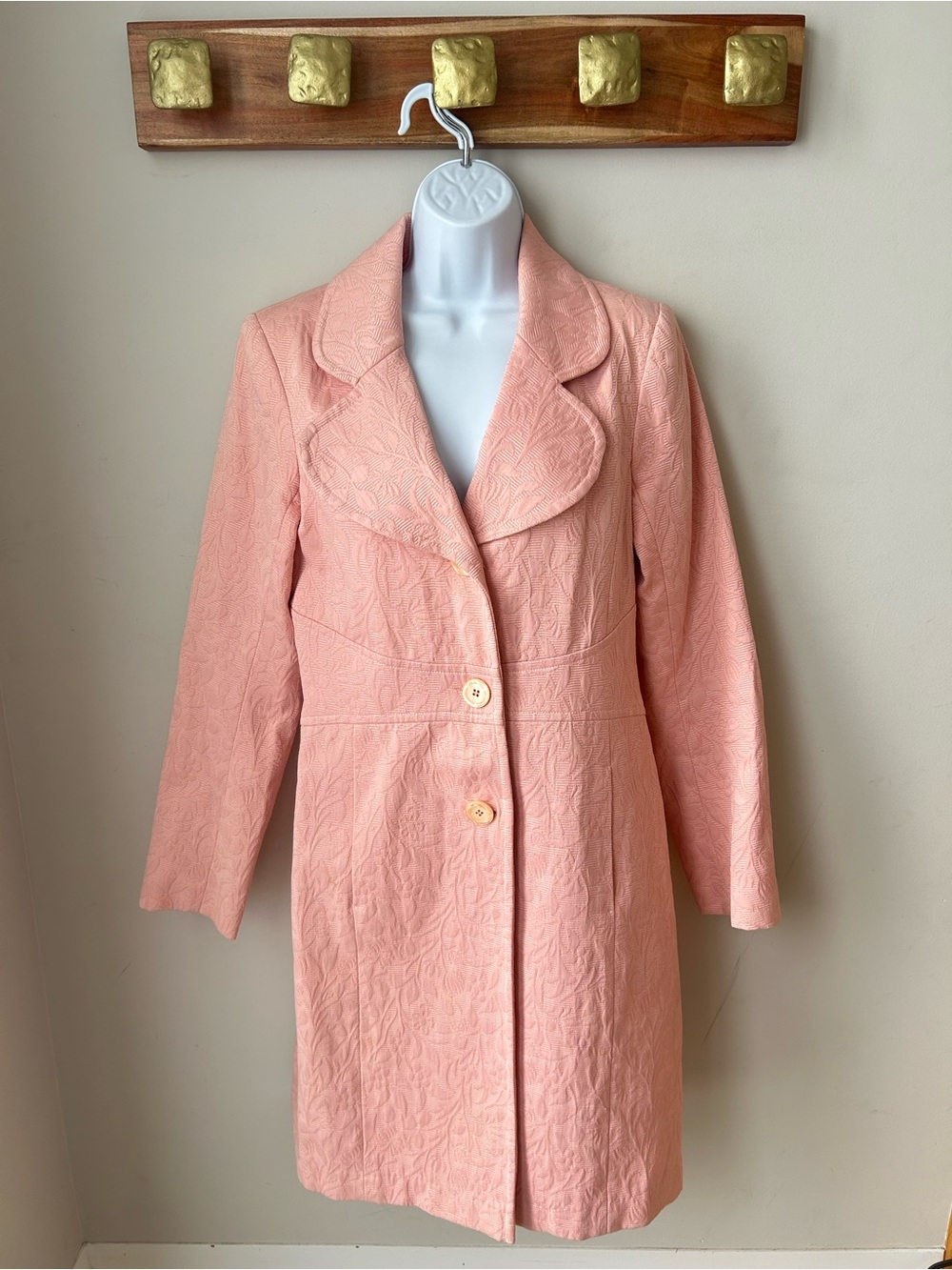 VINTAGE le château Pink Jacquard Coat Balletcore Coquette Y2K 90s Tailoring - Picture 2 of 15